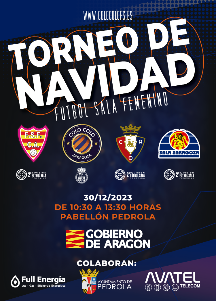 El 30 de diciembre en Pedrola, III Torneo de Fútbol Sala Femenino Colo Colo