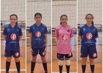 Valeria Navarra, Ángela Guillén, Valeria Heredia y Celia Martínez, con la Alevín de Aragón al Campeonato de España de Selecciones Autonómicas